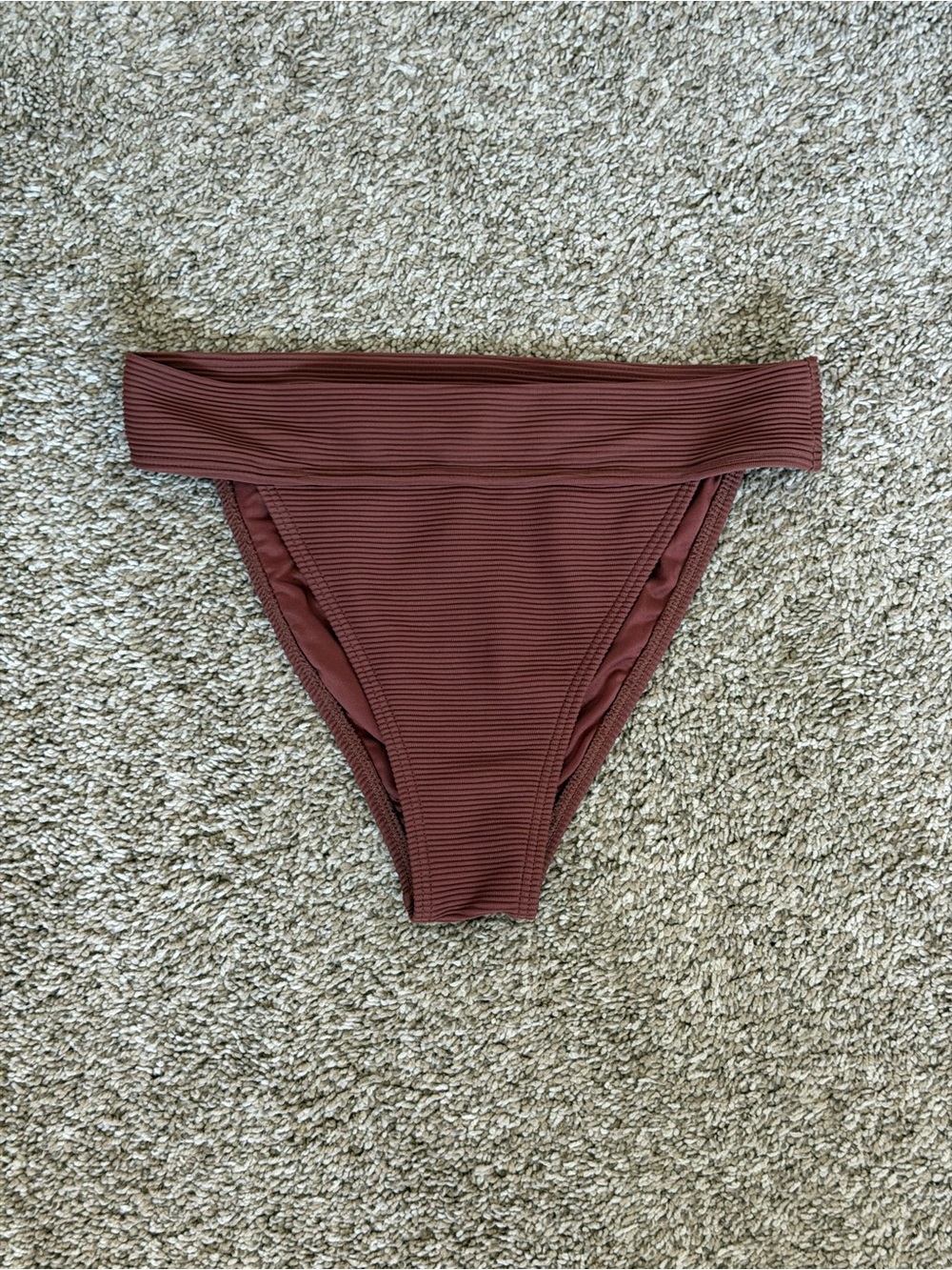 Women’s Billabong Ribbed High-Cut Swim Bottom in Brick